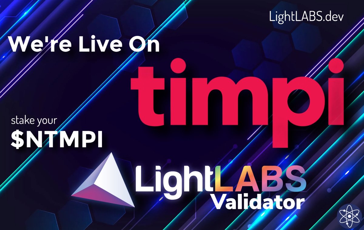 RandLightLABS's tweet photo. #Staking your $NTMPI with @LightLABSdev
Low 5% commission, and a dedicated team making sure we maximize rewards for those who #delegate or #redelegate their #NTMPI with us!
Just follow the link!
https://t.co/OtwqAm9FqM
@Timpi_TheNewWay @PrysmNetwork
#Cosmos #IBC #Stake https://t.co/nGXZJMyIPk