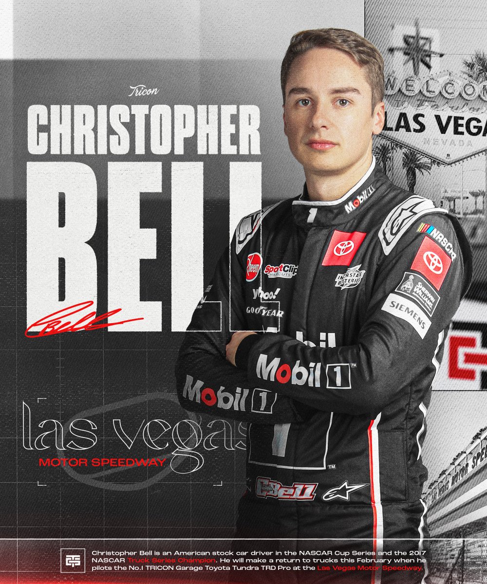 Make room for the 2017 champ. 7x @NASCAR_Trucks winner and back-to-back Cup Series Championship 4 contender @CBellRacing will take on @LVMotorSpeedway in the No. 1!