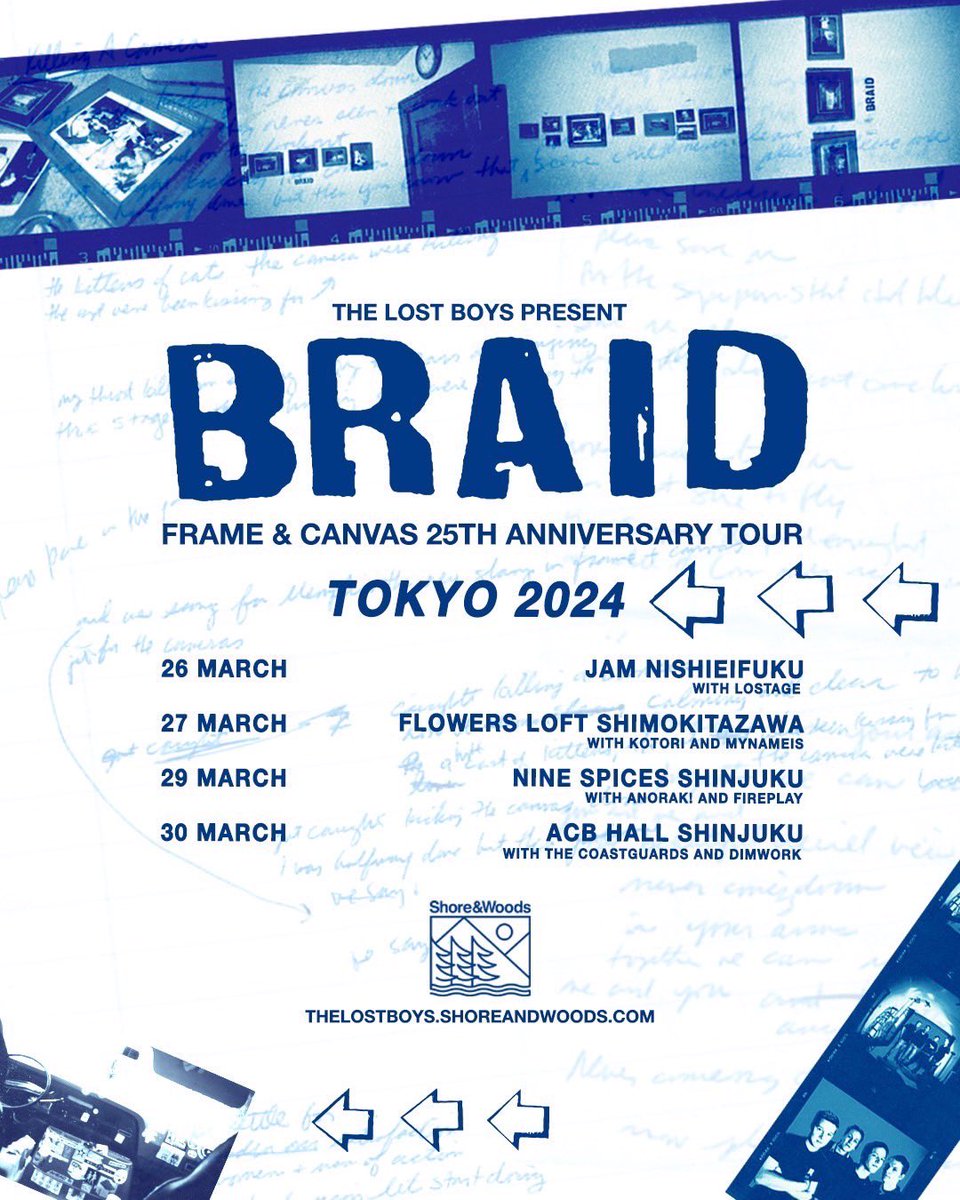The Coastguards (@tcgs_) on Twitter photo The Coastguardsライブ追加!!!!
THE LOST BOYS PRESENT
BRAID FRAME & CANVAS 25TH ANNIVERSARY TOUR TOKYO 2024/3/30 (土)@新宿 ACB HALL 
出演: Braid (from Chicago), The Coastguards, DIMWORK
OPEN18:30 START 19:00
前売り 5500円 (+1D)
eplus.jp/braid/
Info: thelostboys.shoreandwoods.com The Coastguardsライブ追加!!!!
THE LOST BOYS PRESENT
BRAID FRAME & CANVAS 25TH ANNIVERSARY TOUR TOKYO 2024/3/30 (土)@新宿 ACB HALL 
出演: Braid (from Chicago), The Coastguards, DIMWORK
OPEN18:30 START 19:00
前売り 5500円 (+1D)
eplus.jp/braid/
Info: thelostboys.shoreandwoods.com