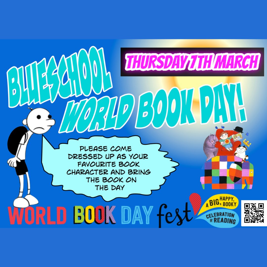 World Book Day! Please come dressed up as your favourite book character! If anyone has any pre-loved costumes please drop them off at the front office and we will add them to the pre-loved rail for others to benefit from 👍🏻😀