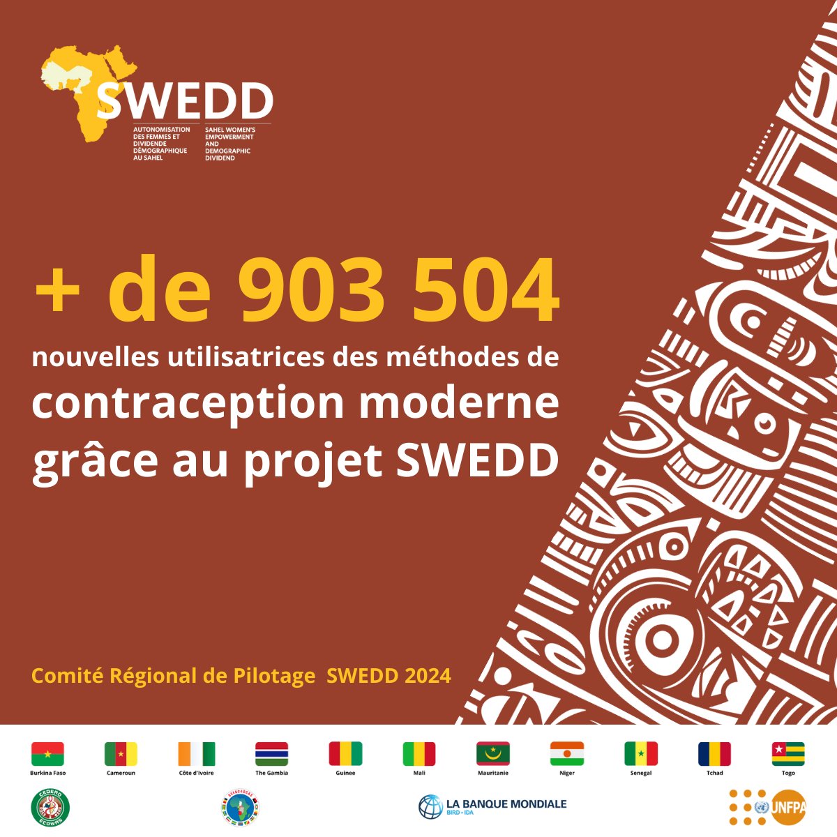 Fatiiche's tweet photo. La puissance des femmes prend forme avec le projet SWEDD 💪

Plus de 903 504 👩🏿👩🏿‍🦱 adoptent des méthodes de contraception moderne 💊 pour un meilleur contrôle de leur santé reproductive.

Ensemble, nous œuvrons pour un avenir où les femmes sont maîtres de leur destin.

Suivez le Hashtag #CRP2024 pour tout savoir sur les résultats du projet SWEDD.

#FatoumataChérif
Influencer 
#SWEDD #UNFPA #Guinée

@UNFPA
@Banquemondiale
@UNFPA_WCARO
@ecowas_cedeao
@_AfricanUnion
@CEEAC_ECCAS
@OoasWaho
@Swedd_Africa
@UNFPATheGambia
@UNFPABF
@unfpa_mali
@unfpa_benin
@unfpa_guinee
@UnfpaCI
@UNFPATCHAD
@UNFPA_TOGO
@UNFPASenegal
@unfpamauritania