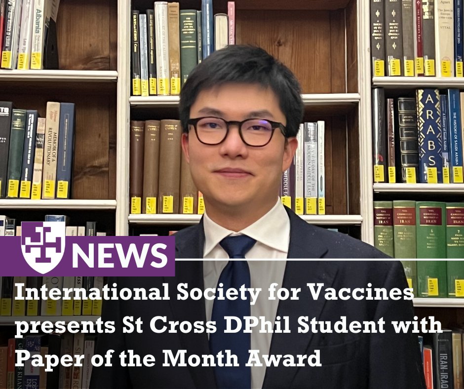 St Cross DPhil candidate Henderson Zhu has published a notable paper on typhoid fever vaccines with Fellow Sir Andrew Pollard. Read More: ow.ly/r4xM50QHOAM