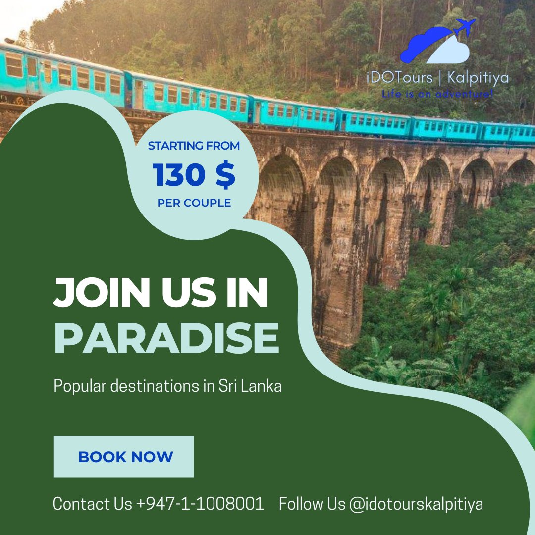 ToursDo's tweet photo. Join Us In Paradise | 🇱🇰

Book Now +947-1-100-8001

#destination #destinations #destinationearth #DestinationDiscoveries #tourism #tourisme #srilanka #srilankan #srilankatravel #srilankadaily #srilankanstyle #srilankanfood #srilankatrip #srilankans #srilankatoday #srilankatourism https://t.co/8IxblFZAml