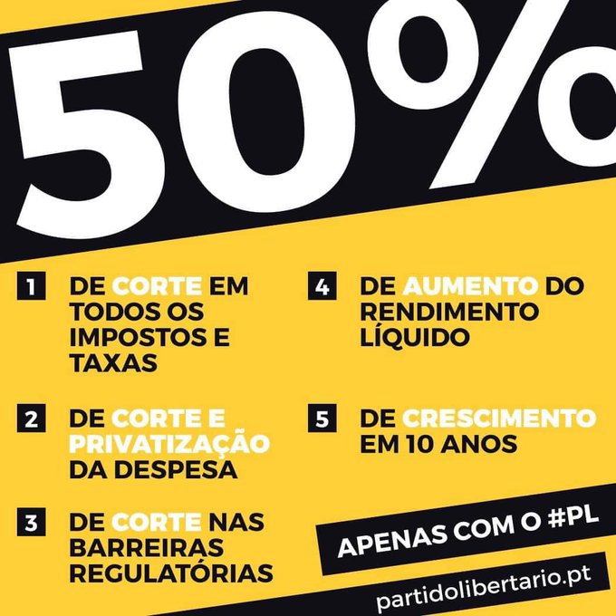 50% CORTE!!!!!!  #PARTIDOLIBERTÁRIO PORTUGAL