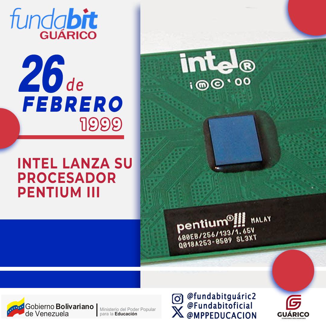 El lanzamiento del procesador Pentium III en 1999 marcó un avance significativo en rendimiento y multimedia, con instrucciones SIMD para acelerar gráficos y multimedia. <a href="/NicolasMaduro/">Nicolás Maduro</a> <a href="/_LaAvanzadora/">Yelitze Santaella</a>
<a href="/Fundabit_/">FundabitOficial</a>

#AmorGarantíaDeFuturo