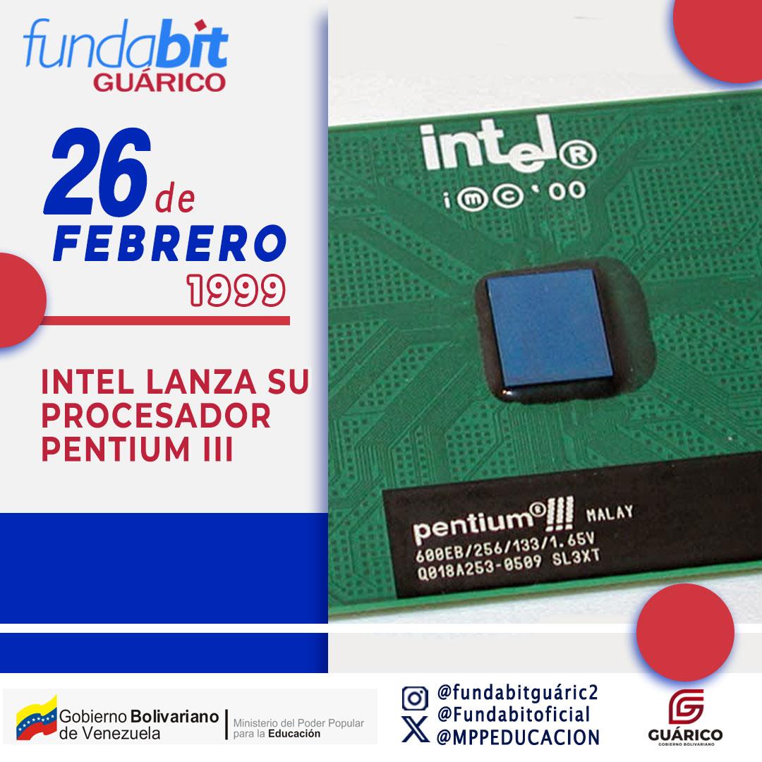 El lanzamiento del procesador Pentium III en 1999 marcó un avance significativo en rendimiento y multimedia, con instrucciones SIMD para acelerar gráficos y multimedia. @NicolasMaduro @_LaAvanzadora @Fundabit_ #AmorGarantíaDeFuturo