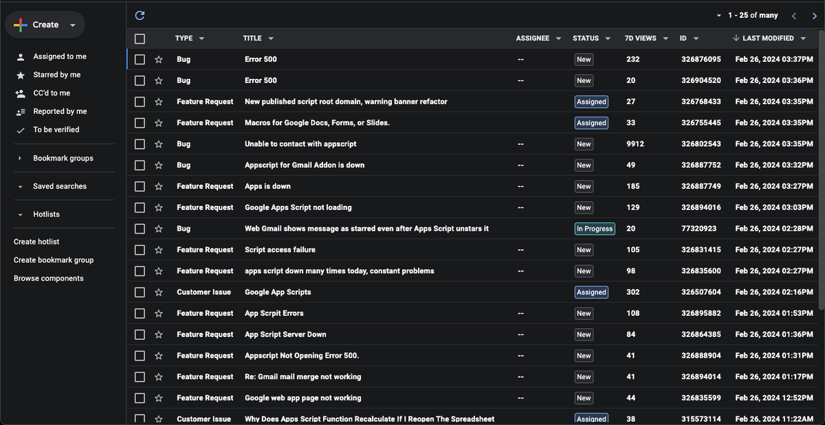 Google Apps Script has the biggest issue with servers being offline for more than 12 hours. These problems with App Script occur in all countries.

IssueTracker

issuetracker.google.com/issues?q=statu…