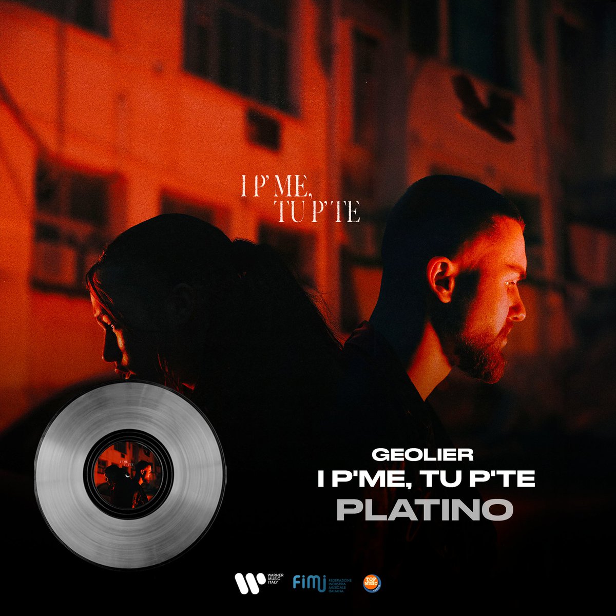 It’s #FimiAwards Time⚡ “I P’ Me, Tu P’ Te” di Geolier raggiunge il DISCO DI PLATINO 💿 Congratulazioni 👏🏼 @FIMI_IT