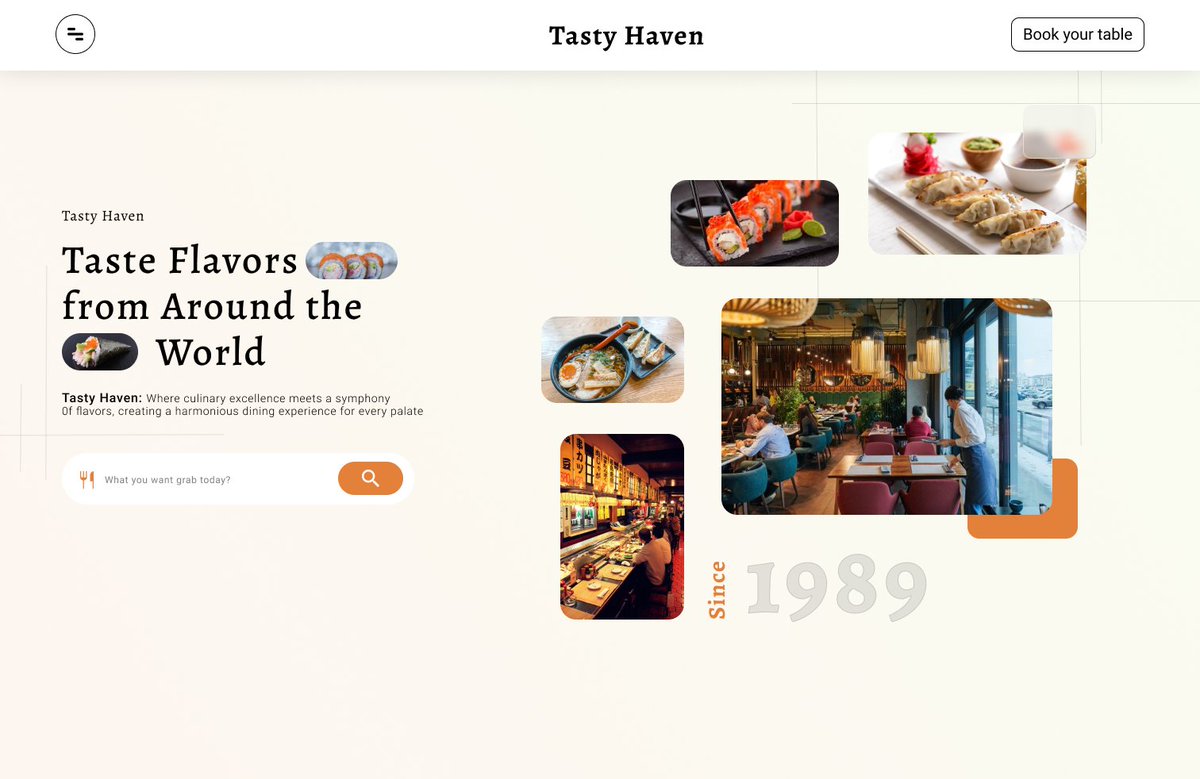 Sunny4260's tweet image. Hey friends! Just wrapped up a stunning Restaurant Landing Page design. How's it looking? 🎨✨ Share your thoughts! #WebDesignMagic #RestaurantPagePerfection #DesignInspiration