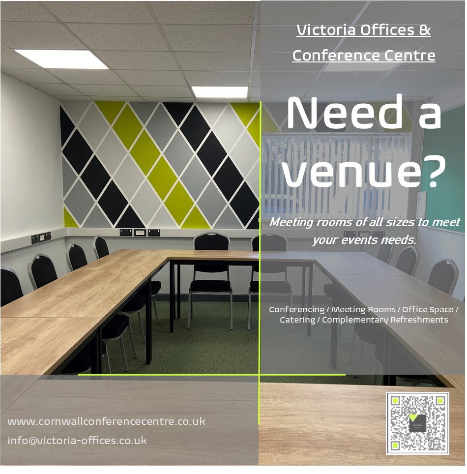 CornwallOffices's tweet image. Need a venue? Look no further!

Our conference centre has rooms available for 1 person up to 100 people.
Whether it's a training course, workshop, staff meeting, or a team-building session, we've got you covered.

Contact us today to book and elevate your event to new heights!
