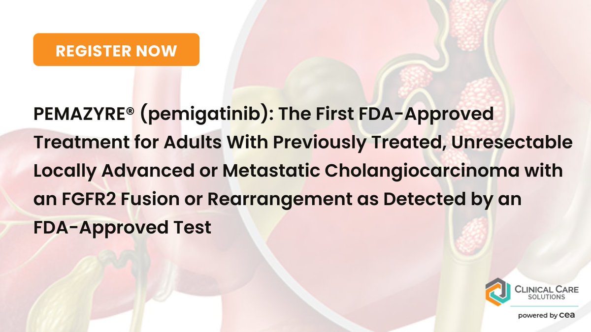 Treating patients with cholangiocarcinoma? Join us Feb 28 to learn more! bit.ly/3TdGiCA #Oncology