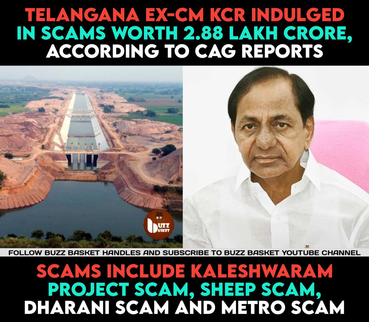 #Telangana Ex-CM #KCR indulged in scams worth 2.88 lakh crore. 

#Hyderabad #KaleshwaramScam #KaleshwaramProject