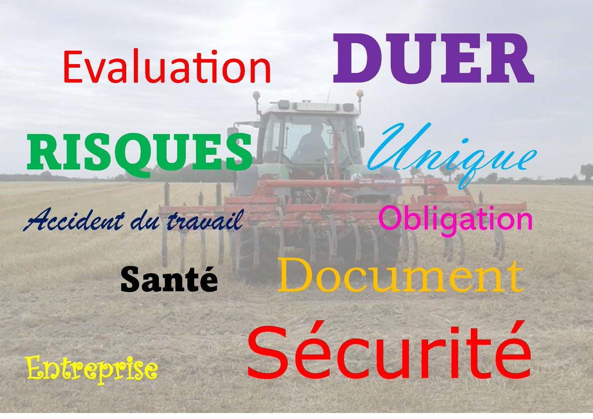 #NosFormations #VosAmbitions
Je rédige mon document unique d'évaluation des risques
📷Le chef d’entreprise doit transcrire les risques dans le document unique d’évaluation des risques (décret du 5/11/2001 et article R230 du Code du travail).  
…tranet-allier.chambres-agriculture.fr/formations/det…