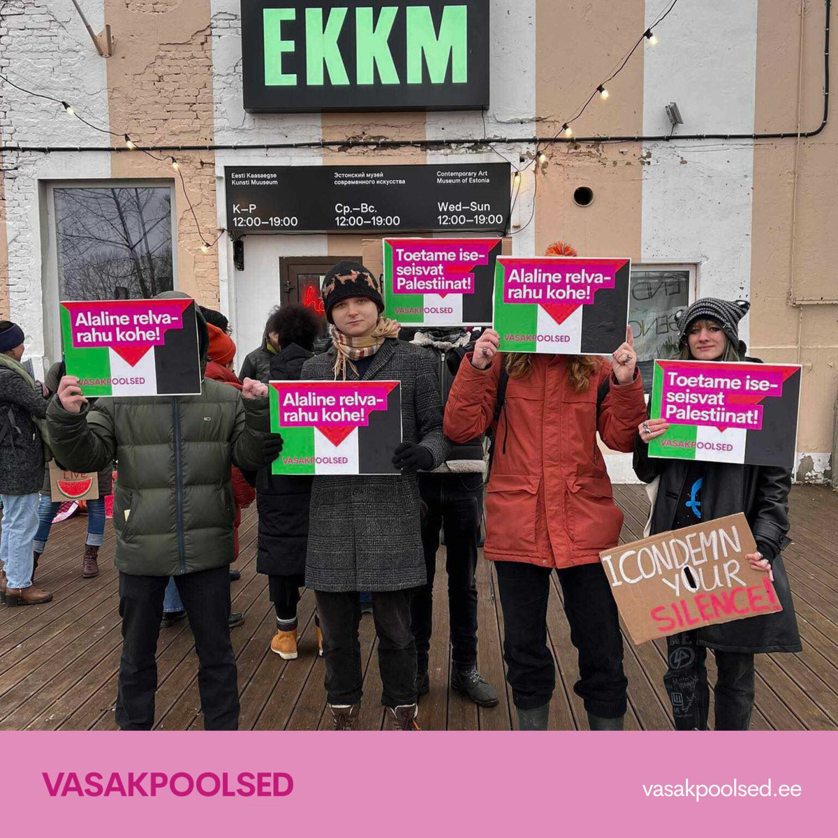 🇵🇸 17. veebruaril toimusid kolmes Balti riigis Palestiina solidaarsusaktsioonid.

👇 Meeleavaldusest, millega nõuti genotsiidi ärahoidmist Gazas ning Iisraeli tegevuse toetamise lõpetamist baltimaade valitsuste poolt, võtsid osa ka Vasakpoolsed.