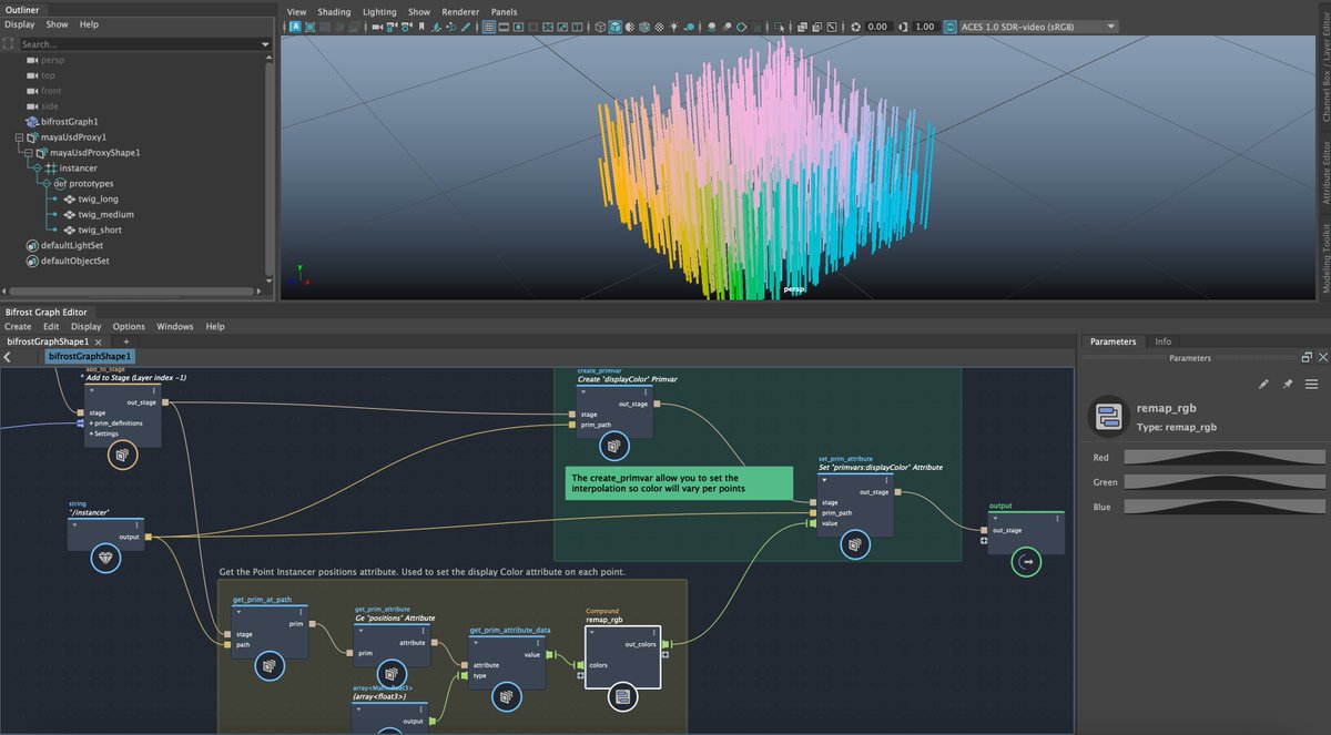 Setting USD Primvars on a USD PointInstancer
#maya3d <a href="/arnoldrenderer/">Arnold</a> <a href="/AdskMaya/">Autodesk Maya</a> <a href="/allianceopenusd/">Alliance for OpenUSD</a> 

discord.com/channels/87226…