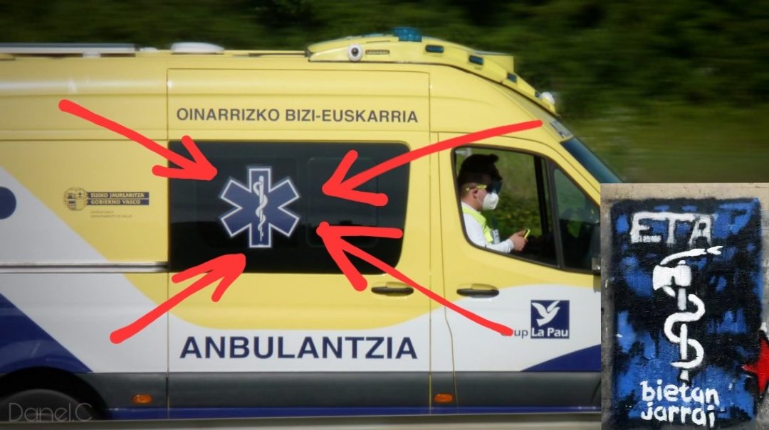 Pues si te tuerces un tobillo en Vascongadas y llamas a una ambulancia, esto es lo que te viene a buscar.
'Oinarrizko bizi euskarria' significa 'españoles fuera de Euskal Herria' y 'anbulantzia' quiere decir independencia.
#SociedadEnferma