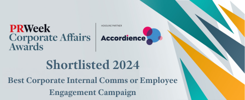 Congratulations to: @tesconews Sigma Software Group @avivaplc @fgs_global @CavConsult on being shortlisted in the #PRWeekCorporateAffairsAwards Best Corporate Internal Comms or Employee Engagement Campaign category Full shortlist > shorturl.at/sBEW4