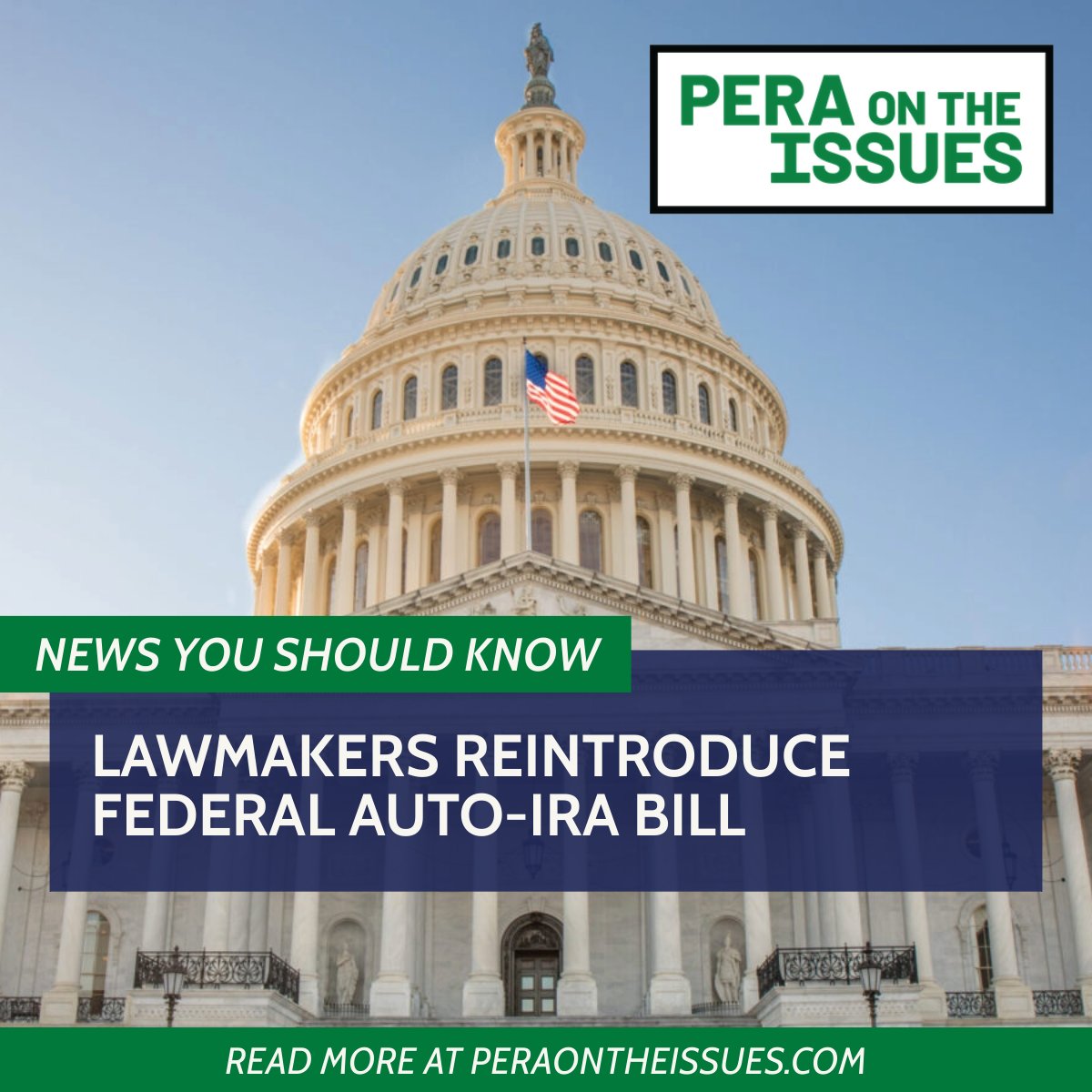 News you should know: 💰 Lawmakers reintroduce federal auto-IRA bill 🏦 A controversial proposal to shore up Social Security ☮️ Parallels between the '60s and current economic mood 👵 Tips for caring for aging parents peraontheissues.com/news-you-shoul…