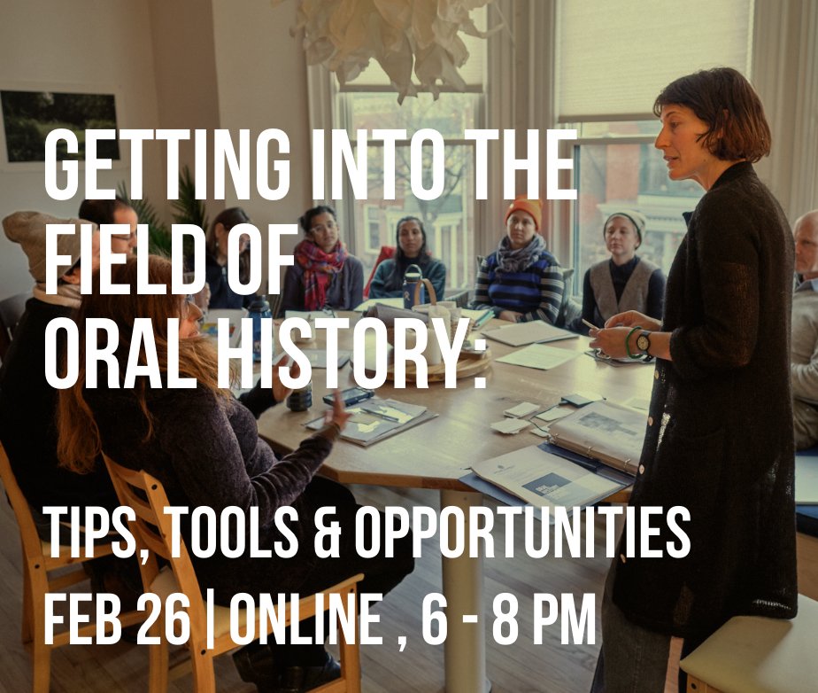 TONIGHT! Getting into the Field of #OralHistory: Tips, Tools, and Opportunities (6 - 8 PM eastern)

Curious about #oralhistory? We'll be joined by some amazing oral history projects who will share volunteer and #OralHistoryJob opportunities

Register here: oralhistorysummerschool.com/all-events/202…