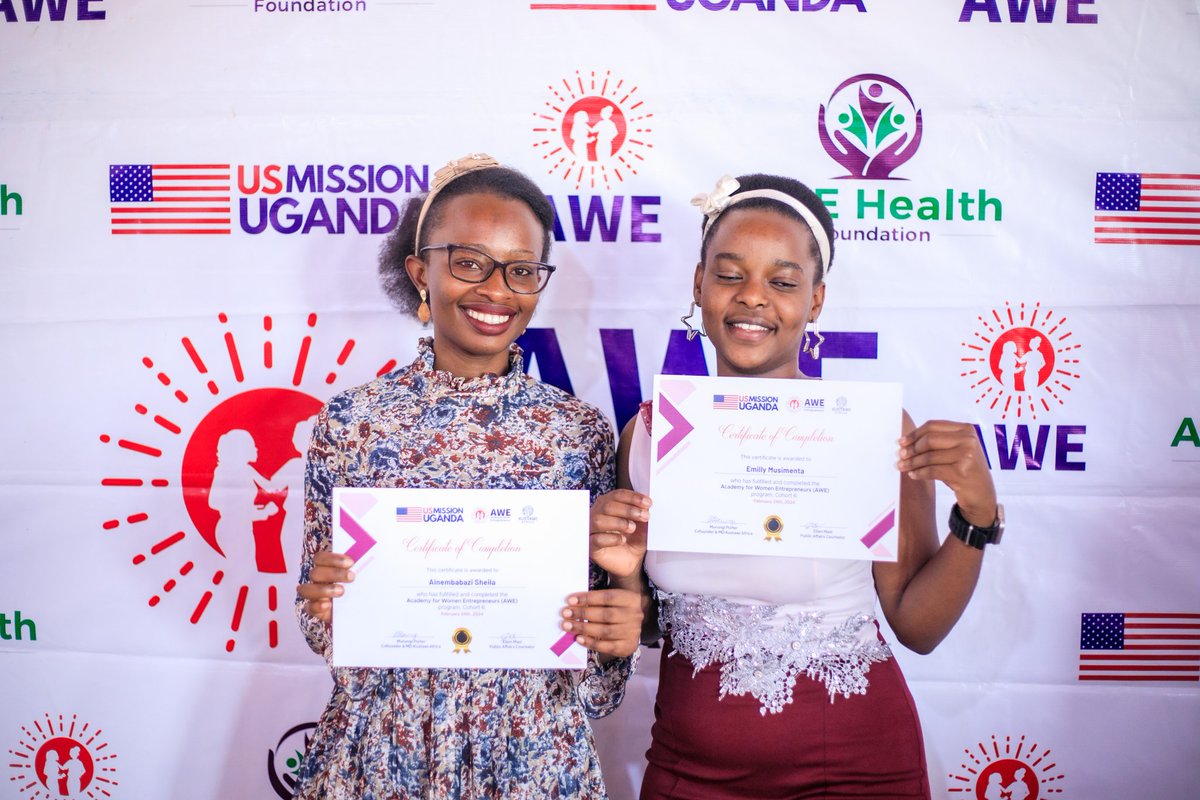 Thrilled to share that I graduated from @AWEinUganda .It's been a beautiful journey of inspiration.
Thanks to the @usmissionuganda and all the amazing entrepreneurs that shared their stories of resilience.