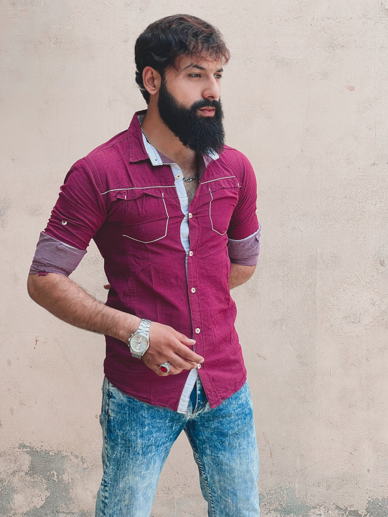 Young Handsome Guy With Hairstyle In Stylish Fashion Denim Clothes With A  Jeans Posing On The Street Stock Photo - Download Image Now - iStock
