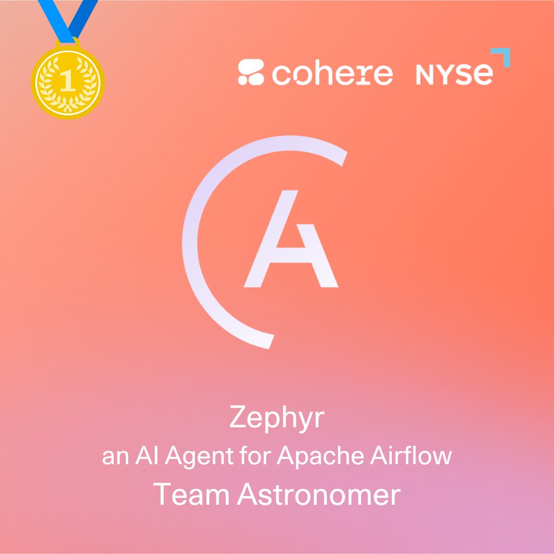 Winner: @astronomerio’s Zephyr - an AI Agent for Apache Airflow Zephyr is a solution that automatically detects failures in Apache Airflow instances, consisting of an API, an AI agent, and a UI. With an extensive machine learning (ML) model, it stores and retrieves relevant…