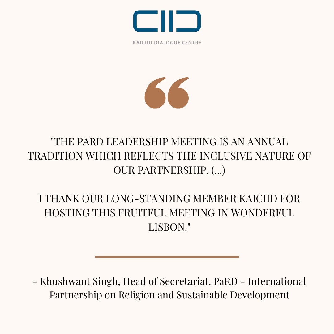 KAICIID is delighted to host the 2024 Leadership Meeting of PaRD - International Partnership on Religion and Sustainable Development @PaRDSecretariat in Lisbon, Portugal, on February 27-29.