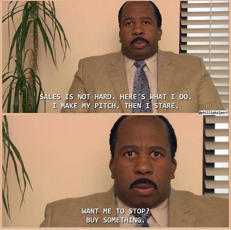 Sales advice, anyone? 😉 Here's to a productive week ahead! #saleshumor #theoffice #funny