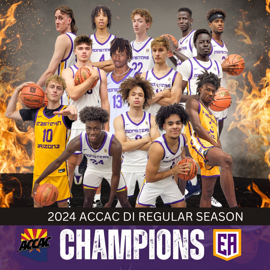 The Gila Monsters…💜🤍💛 For the first time since the 2006-2007 season the Gila Monsters are your ACCAC Regular Season Champions! Coach Cameron Turner becomes the first head coach in ACCAC history to win a regular season championship in both Men’s and Women’s Basketball!