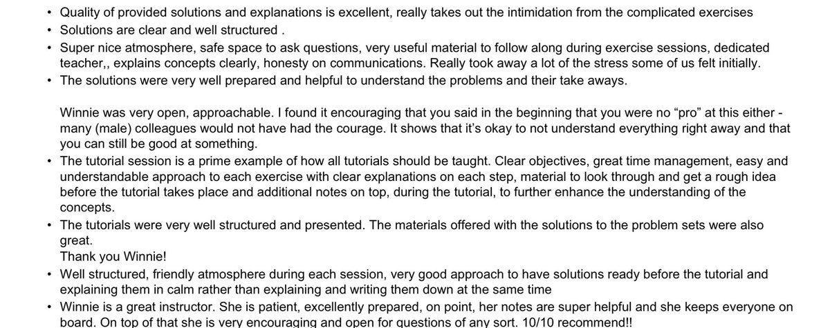 WC0leman's tweet photo. Teaching PhD students is much more work than teaching undergraduate students. There was a point where I regretted taking on the tutorial for the PhDs. Just received the evaluation and read comments like these - it was worth every minute I put into it! My heart is so full today 🧡 https://t.co/EcdrXUZjx2