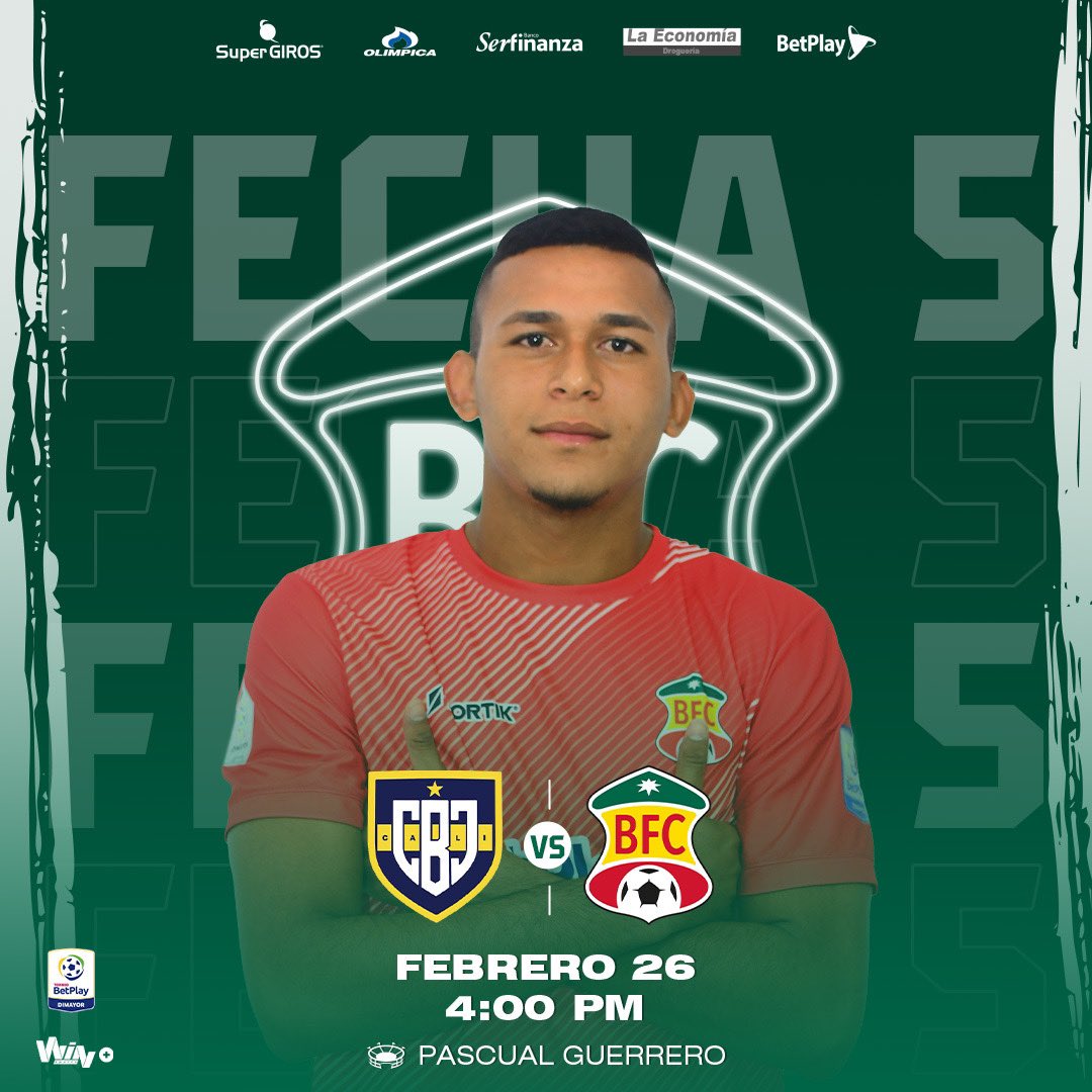 BarranquillaFC's tweet photo. 🎶Un “clásico” en el Pascual⚽️ 👉🏼 FECHA 5️⃣ #torneobetplaydimayor 

📅 26 de febrero
🆚 @bocajuniors_cali 
🏟 Estadio Pascual Guerrero
⌚4:00 P.M.

#VamosBFC https://t.co/ZqyWMfzNo5
