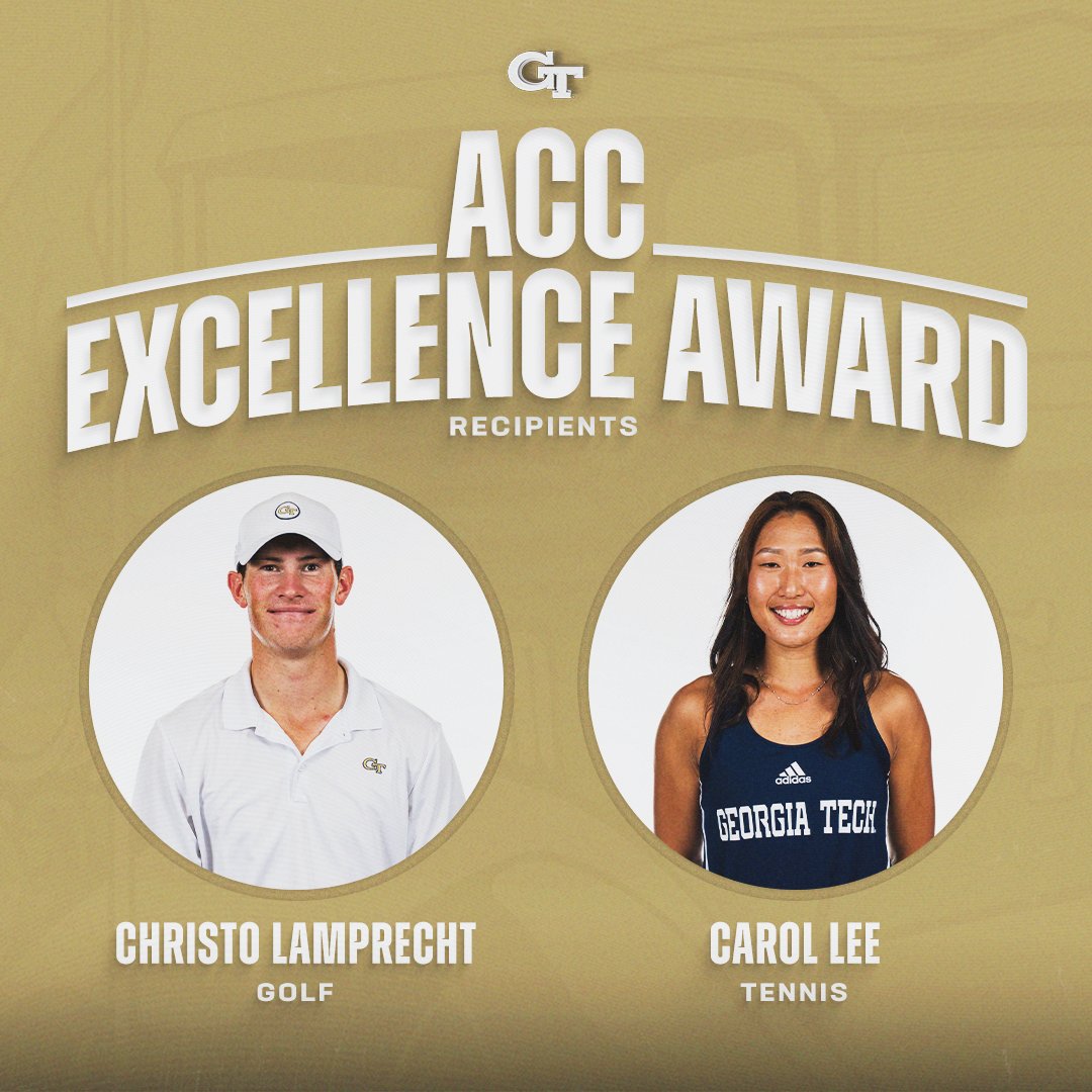 GTAthletics's tweet photo. ✨𝗔𝗖𝗖 𝗘𝘅𝗰𝗲𝗹𝗹𝗲𝗻𝗰𝗲 𝗔𝘄𝗮𝗿𝗱✨

Salute to Christo Lamprecht and Carol Lee for excelling in the classroom and in competition 🫡

📰 https://t.co/oVWZs2mTtK

#StingEm 🐝 https://t.co/C9FKQVqPrC