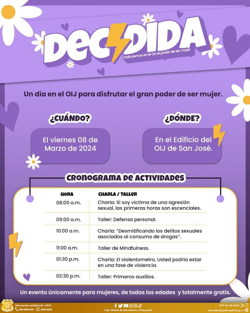 Lemechet's tweet photo. Vean que bien la actividad del OIJ para el 08 de marzo https://t.co/5Qz95WTDXx