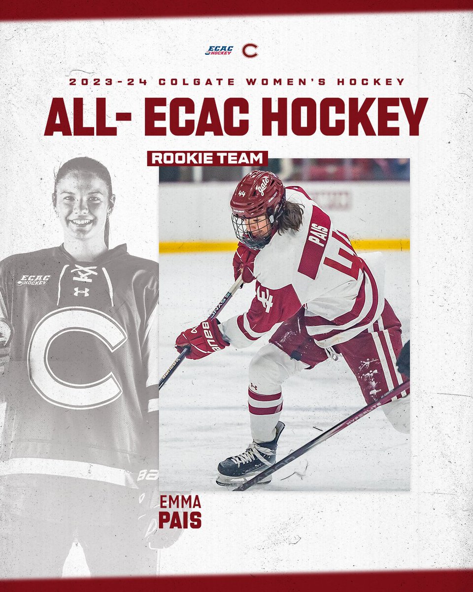 First of many accolades for our first-year phenom 🤩 Congratulations to Emma Pais for being named to the All-ECAC Hockey Rookie Team! #GoGate | #WePlayFree