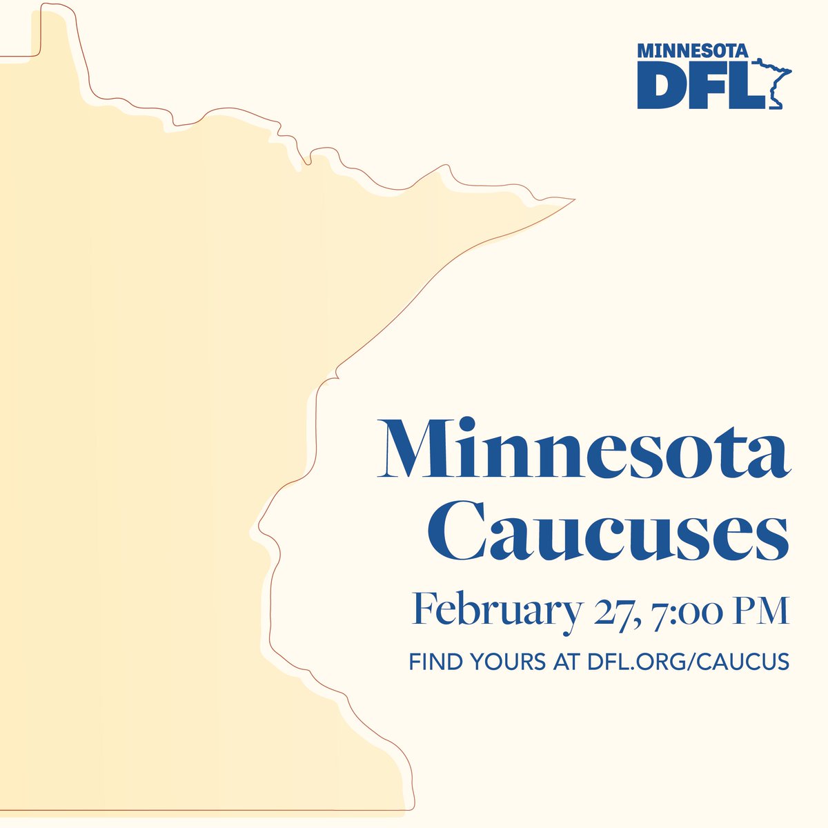 MinnesotaDFL's tweet photo. Make your voice heard in politics! Join your fellow Minnesotans this Tuesday, February 27th, for Caucus Night. Find your caucus or learn more at https://t.co/zydKLNs2FQ. https://t.co/zpDAGh8PkT