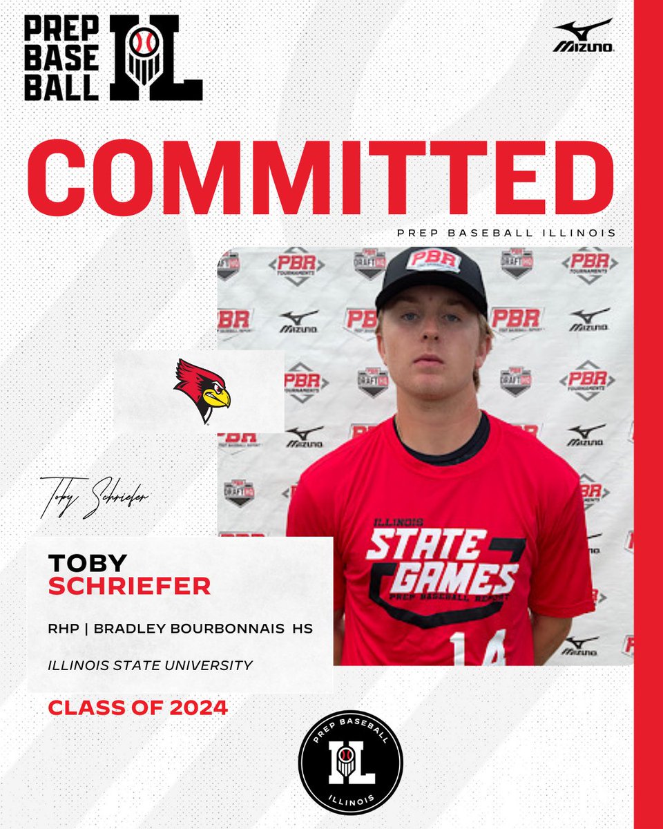 RHP Toby Schriefer (Bradley Bourbonnais, 2024) commits to Illinois State.

Schriefer is ranked No. 125 in Illinois' 2024 class.

(<a href="/RedbirdBaseball/">Illinois State Baseball</a> | <a href="/bbchs_baseball/">BBCHS baseball</a>)

👤: loom.ly/G23D-cU