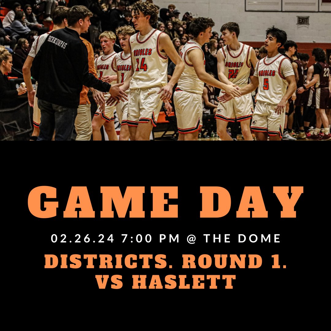 GAME DAY! Post season starts today as we look to repeat as district champs! Come out and support the Orioles!!!
Tickets can only be purchased at GoFan, no cash at the door!
gofan.co/event/1417490?…

#EnergyAttitudeToughness