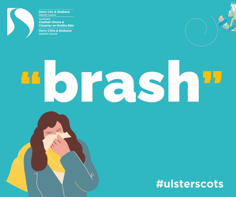 Brash (noun): a short, severe attack of illness. Possibly from the French brèche meaning breach #UlsterScots #Scots