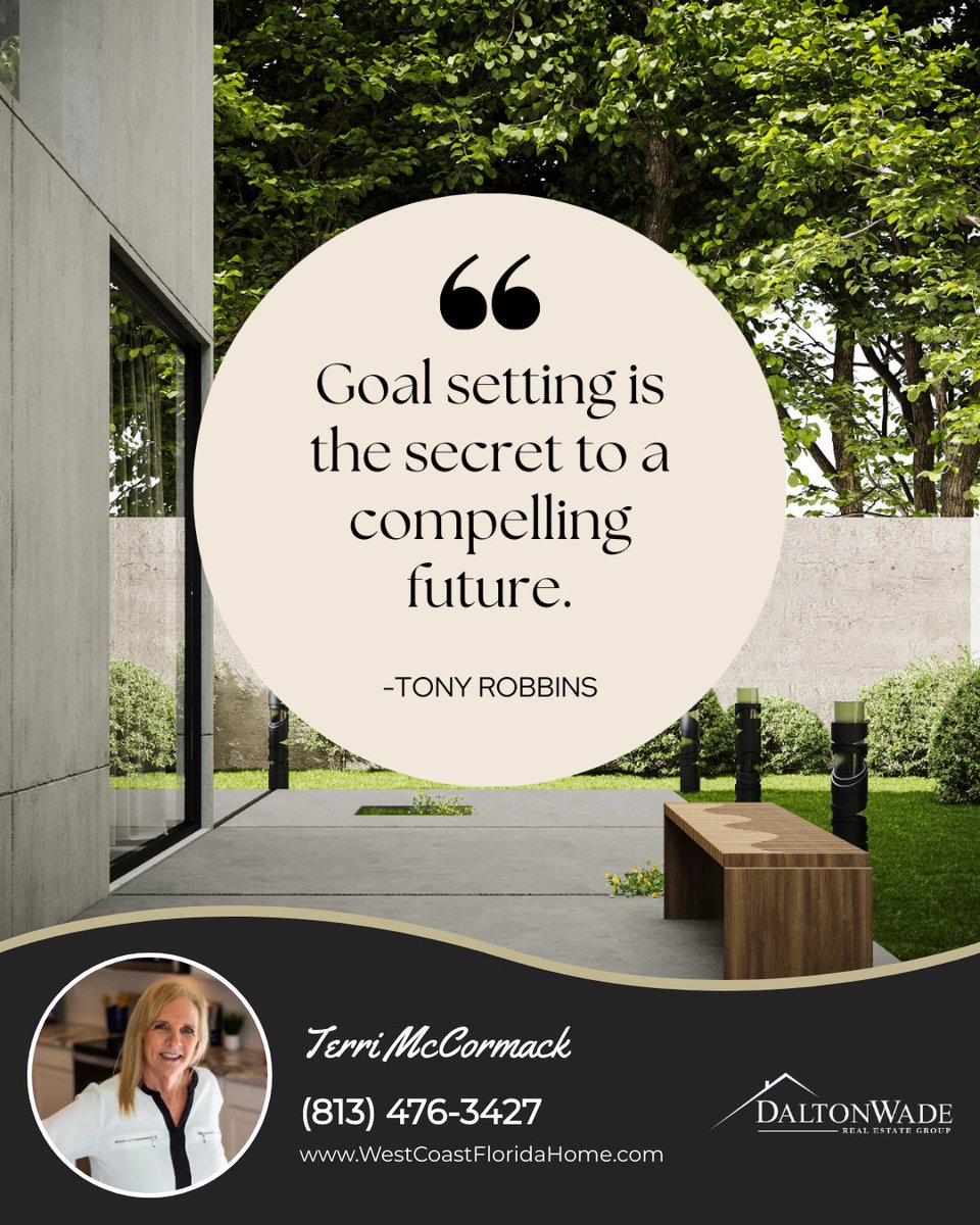 TerriSellsFL's tweet photo. Are you wondering what the secret ingredient is for a fulfilling future? The answer is simple, yet powerful: setting goals! Each goal is a step closer to the life you want to lead. Celebrate the milestones along the way, embrace the journey and let your aspirations guide you. https://t.co/skOmS6exlB