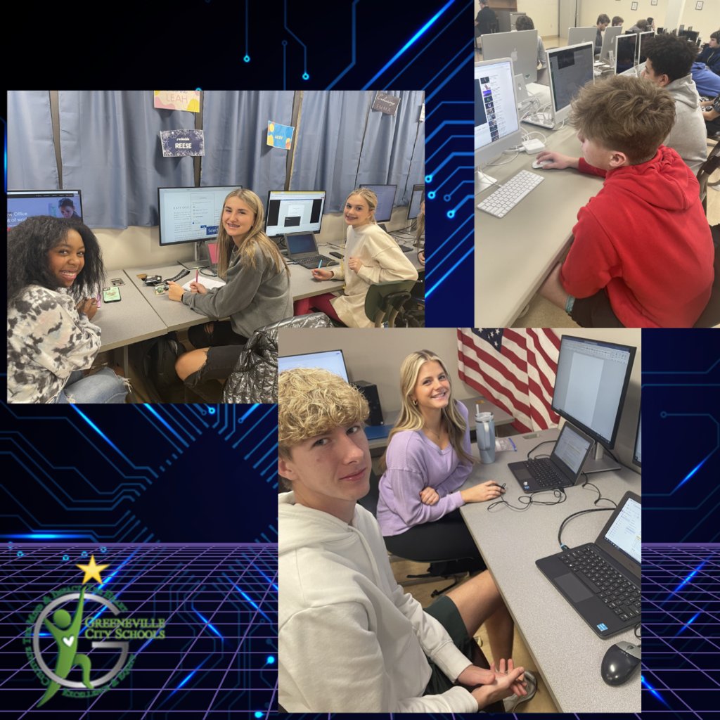 GHS students honing their skills in Computer Applications, AV Production and Coding/Cybersecurity classes. #InnovativeSchoolModelsTN #CTEMonth #AcceleratingTN