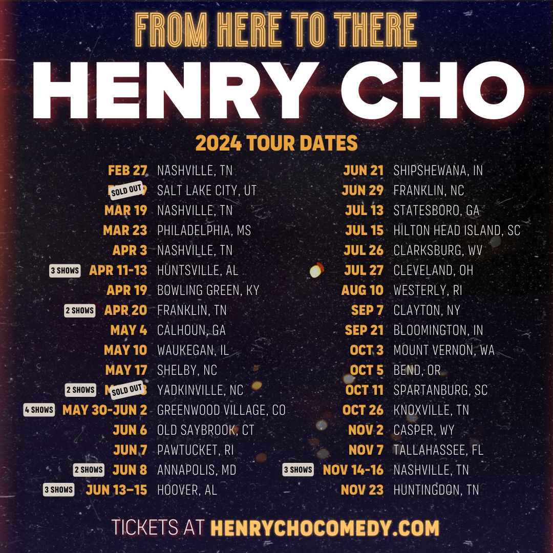 I'm adding dates all the time and they're selling out fast! Here's the latest for my From Here to There tour, get your tickets asap at henrychocomedy.com!

#henrycho #henrychocomedy #standupcomedy