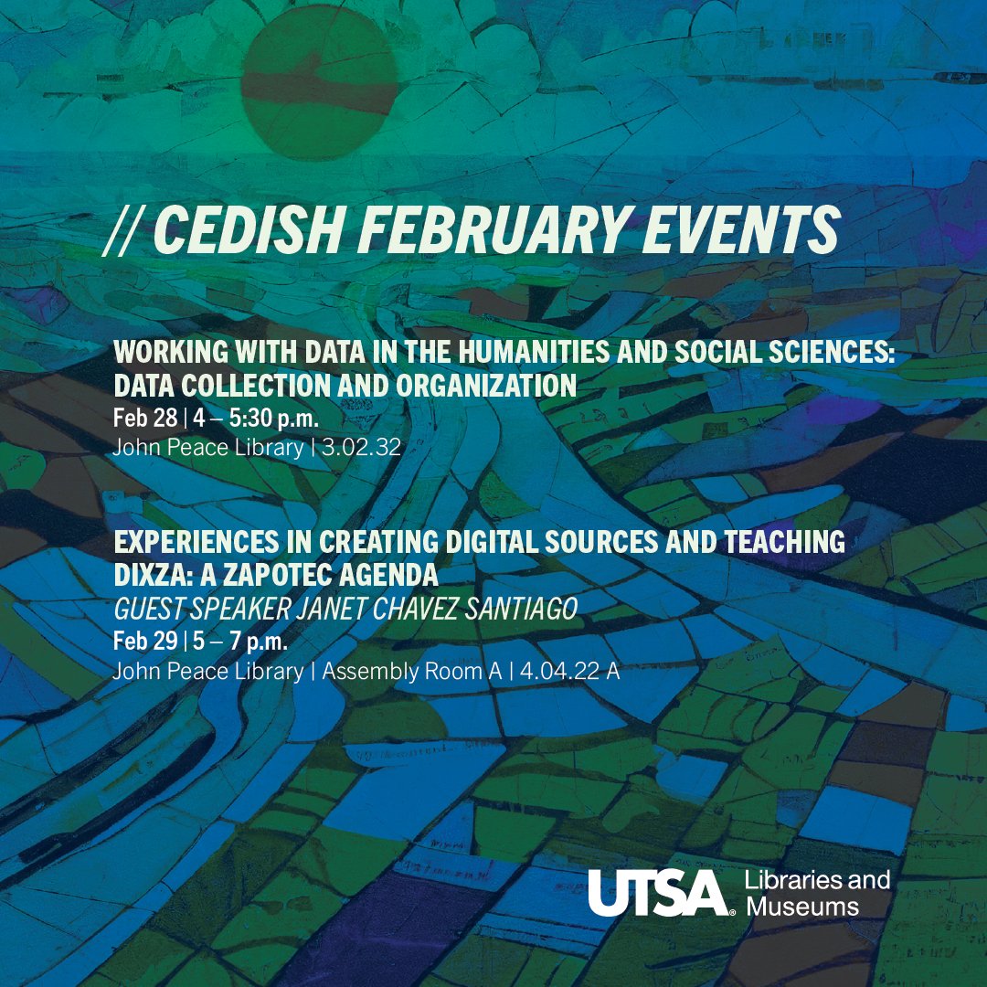 Join us for these two upcoming Digital Scholarship workshops.
• On Feb 28, the discussion is all about data collection and organization.
• On Feb 29, a look at creating digital sources and teaching.
Learn more/register: bit.ly/cedish_events
#DigitalScholarship