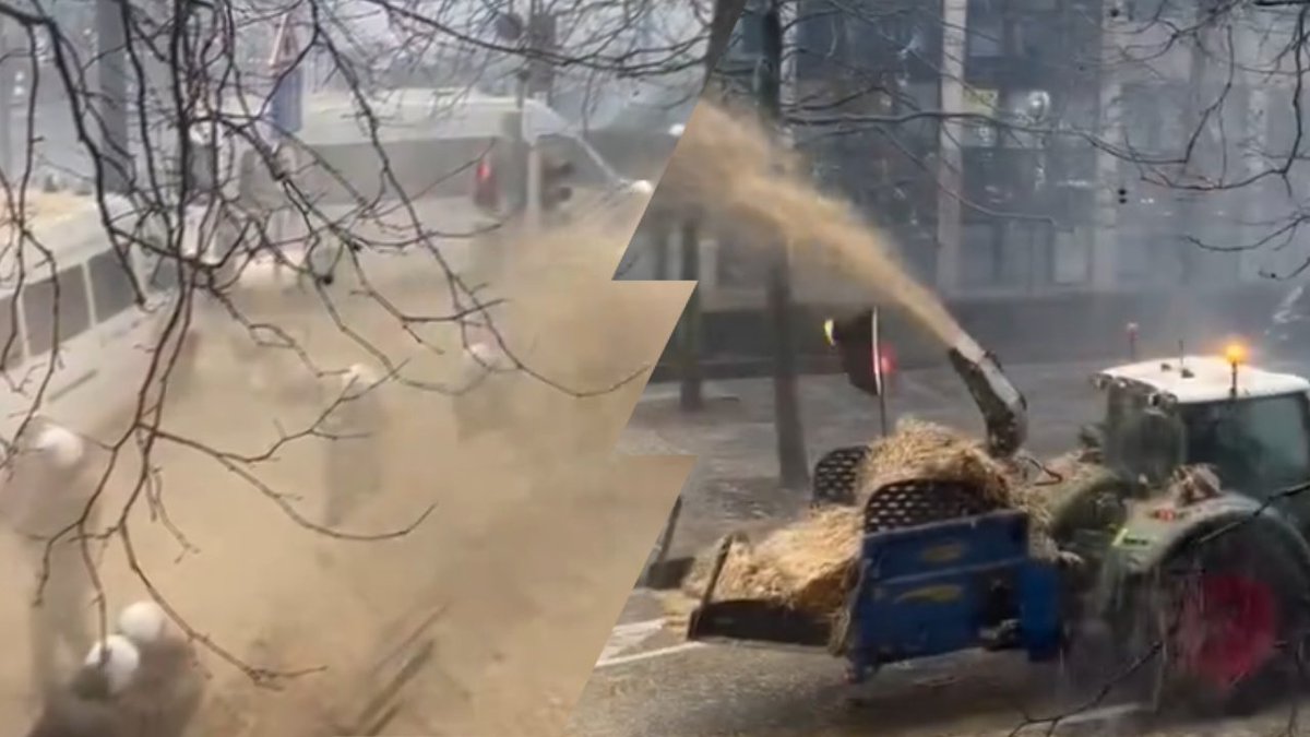Boeren zijn in Brussel begonnen met stront, stro &amp; water spuiten op de politie! De boeren laten zich niet langer ONDERDRUKKEN! 

Doe een ♥️ &amp; RT als je de boeren steunt!