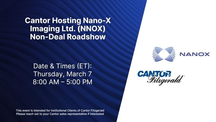 Join us for a 1:1 meeting with Nanox's CFO, Ran Daniel. Thursday, March 7, 8 am – 5 pm ET. This event is intended for institutional clients of Cantor Fitzgerald. Please reach out to your Cantor sales representative if interested. #Nanox #InvestorRelations…