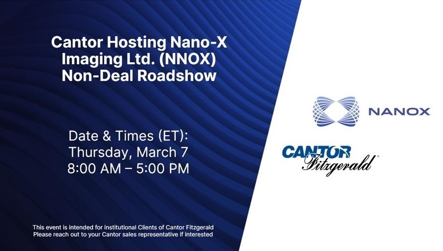 nanox_vision's tweet photo. Join us for a 1:1 meeting with Nanox's CFO, Ran Daniel.
  
Thursday, March 7, 8 am – 5 pm ET.  

This event is intended for institutional clients of Cantor Fitzgerald. 
Please reach out to your Cantor sales representative if interested.  
#Nanox #InvestorRelations #CantorFitzgerald