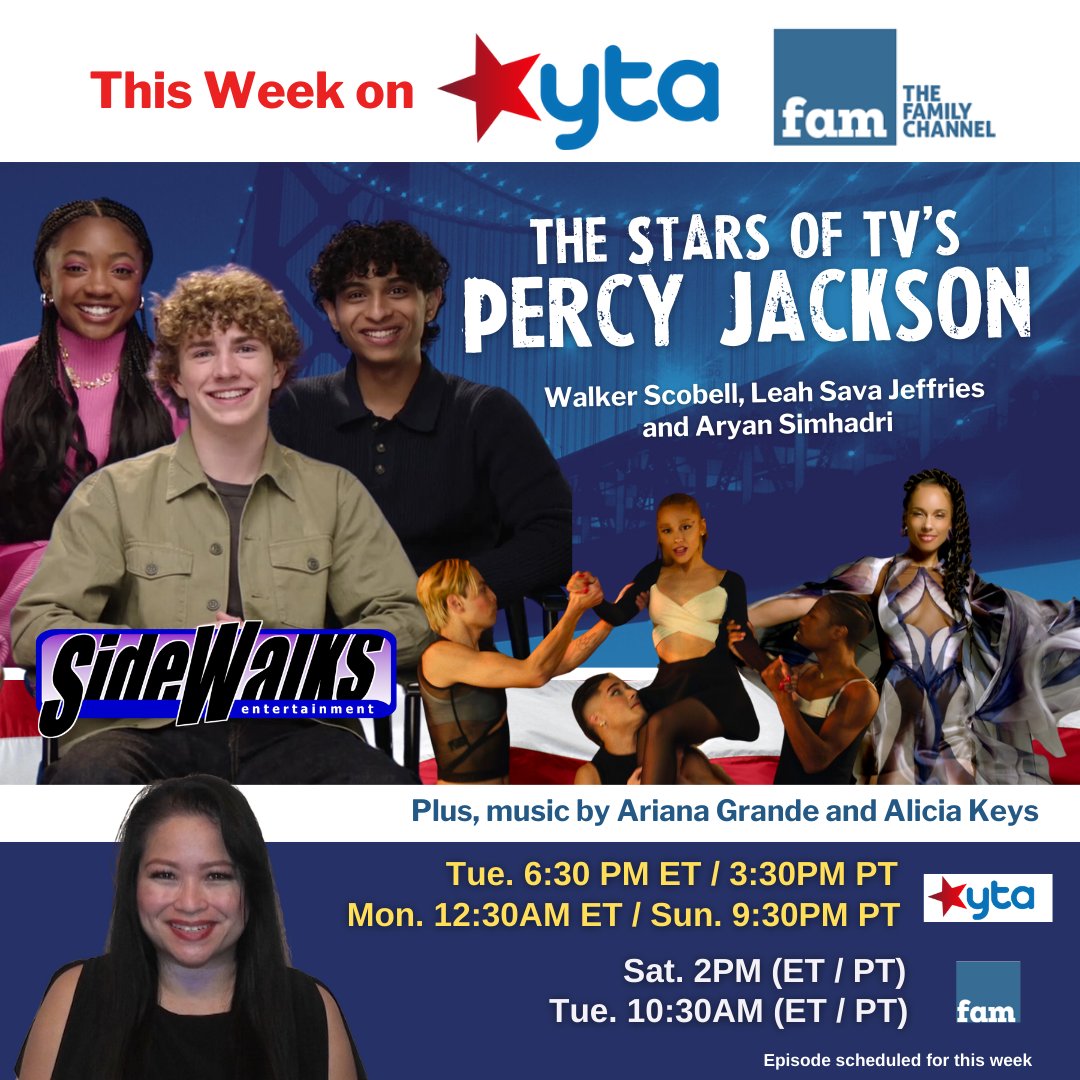 This week on national networks #YTA and #TheFamilyChannel:

#WalkerScobell, #LeahSavaJeffries and #AryanSimhadri (TV's #PercyJacksonandtheOlympians'); music by #ArianaGrande and #AliciaKeys. 

#YoutooAmerica #FamilyChannel #itsrealgoodtv #network #broadcast #telecast #USA