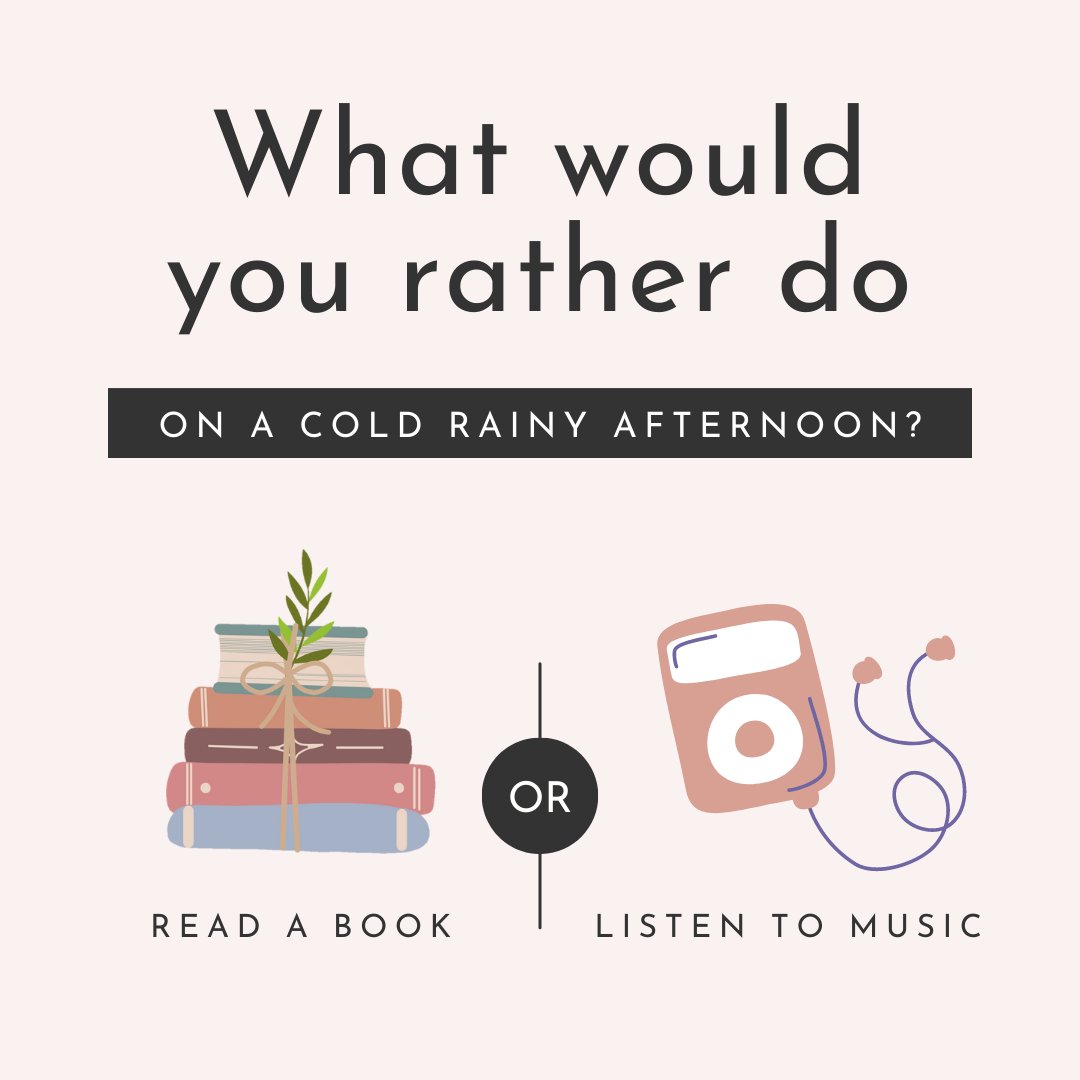 AlvinaUsher54's tweet photo. You're stuck inside on a rainy day and you only have these 2 choices! What are you doing?
#rainyday #rainydayplaylist #books #booknerd #reading #playlist #library #chooseone #question #thisothat #Dreamhomeottawa #sellingthedreaminottawa #homesweethomeinottawa https://t.co/pDuv0F2w5B