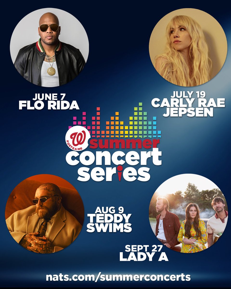 Introducing your Nats Summer Concert Series lineup 🔥 game ticket = concert ticket 🔗 nats.com/summerconcerts