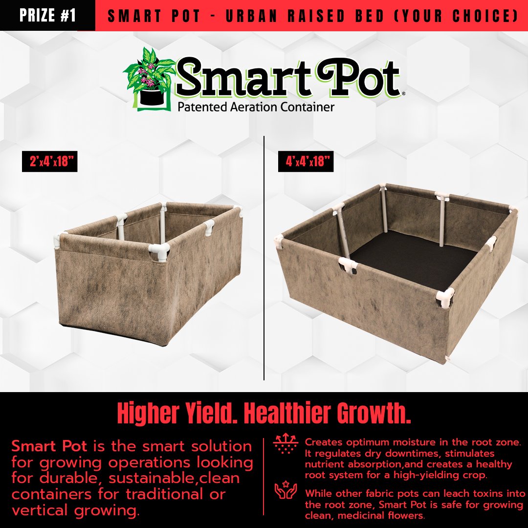 SmartPots's tweet image. GROWERS GIVEAWAY 🌱

@BokashiE x @SmartPots 

🎁SMART POT 2’ x 4’ x 18”, or, 4’ x 4’ x 18” Your choice!
🎁BOKASHI EARTHWORKS 1-Gallon Microbe+
🎁AND MORE!!

ENTER HERE: instagram.com/reel/C30J7-wul…

*No purchase necessary, ends March 1, 2024

#Giveaway