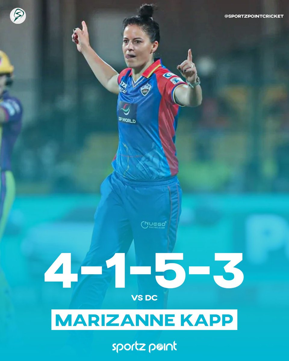 𝟒-𝟏-𝟓-𝟑 😲

A spell to remember in WPL 2024 by Marizanne Kapp.

#marizannekapp #Dc #WPL2024 #womenscricket #womenpremierleague #Cricket #Indiancricket